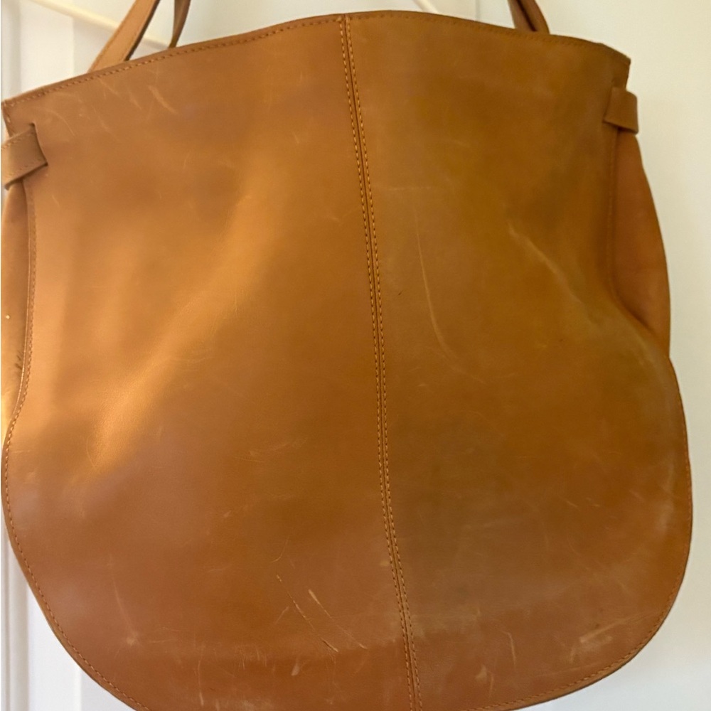 Able Tan Leather Tote with Minimalist Design
